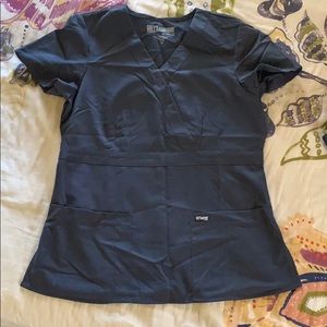 Gray scrub top